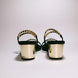 Women's Black Block Heel Evening Slide Sandals