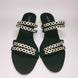 Women's Black Block Heel Evening Slide Sandals