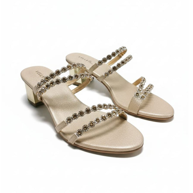 Women's Block Heel Evening Slide Sandals