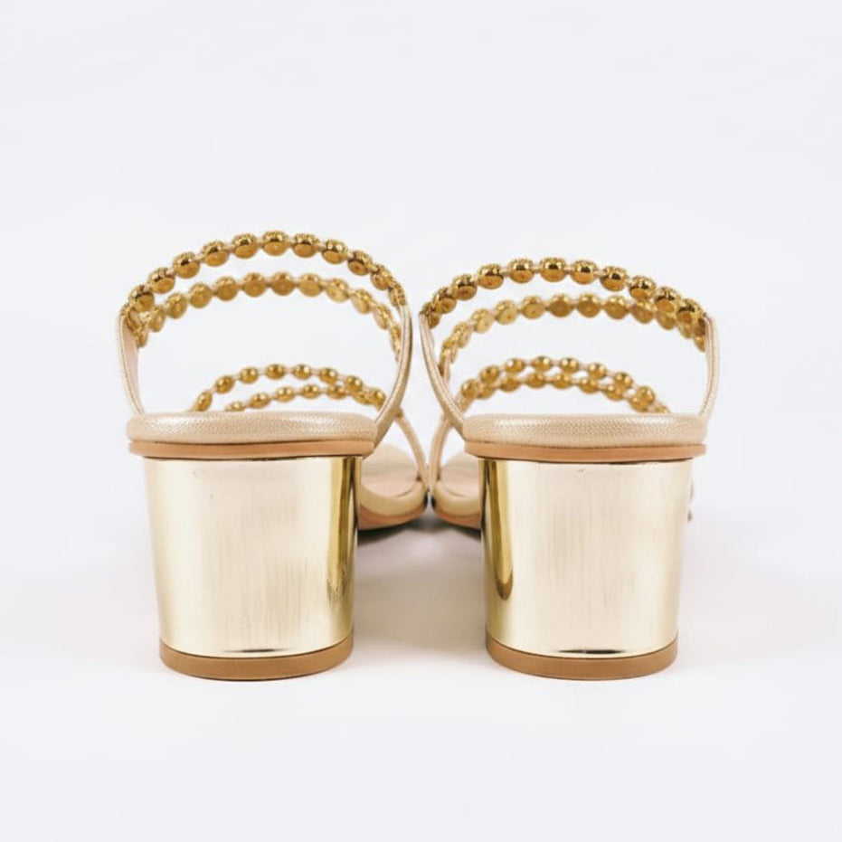 Women's Block Heel Evening Slide Sandals