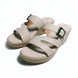 Off White Solid Two-Strap Platform Slide Sandal