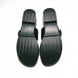 Black Solid Two-Strap Platform Slide Sandal