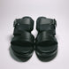 Black Solid Two-Strap Platform Slide Sandal