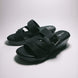 Black Solid Two-Strap Platform Slide Sandal