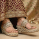 Embroidered Toe-ring Back Open Platform Heels
